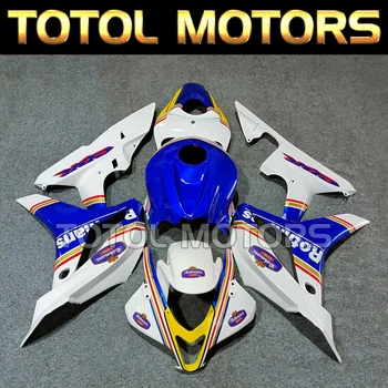 Комплект мотоциклетни обтекателей подходящ за Honda Cbr600rr 2007-2008 Комплект за тяло от висок Клас инжекцион, ABS Нов синьо бяла