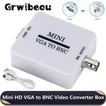 Grwibeou VGA към BNC Видео Конвертор Кутия, Композитен Мини HD VGA към BNC Адаптер Конвертор Цифров Ключ Кутия За HDTV Монитор