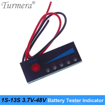 Индикатор за Капацитет на тестер за батерии 1S-13S 4,2 8,4 V V 12V 16,8 V 18V 24V 25V 36V 48V за батерията, Отвертка и электровелосипеда Turmera