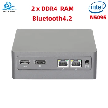Мини КОМПЮТЪР, Процесор Intel Celeron N5095 2 слота DDR4 NVME SSD 4K UHD двойна лента WiFi Bluetooth4.2 Windows 11