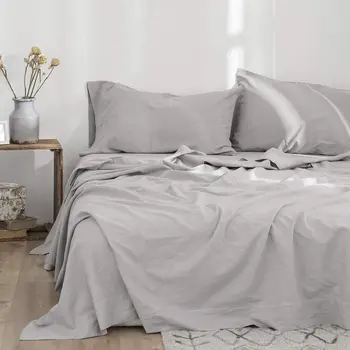 Лесен и луксозен комплект спално бельо от белгийски лен, 3/4 бр., обикновен комплект спално бельо, комплект чаршафи, кърпи