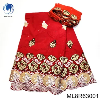 Красив розов дизайн, африканските швейцарско вуалевое дантела, от 100% памучен плат, бродерии и горещо пробиване, вечерна рокля ML8R630