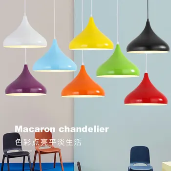 Скандинавските модерни цветните висящи лампи с Трапезария и Кухня Хотелски офис Индустриална полилеи led лампа за творчество, домашен декор