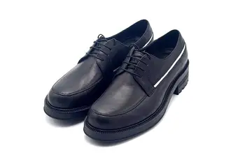 Нова модна зимна Официалната черни обувки Дерби от естествена кожа, оксфордские обувки дантела с ръчно изработени, с подобрената Бизнес мъжки обувки