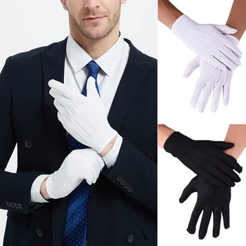 Ръкавица за защита на труда, водительская ръкавица от ликра, слънчеви мъжки бели ръкавици, празничен церемониален етикет, златар ръкавица