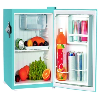 Компактен хладилник в ретро стил с бутилка отварачка за бутилки EFR176, синьо