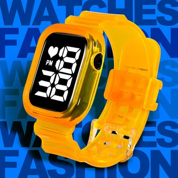 Sdotter 2023 Нови детски часовник с прозрачен каишка, led цифров часовник за деца, водоустойчиви спортни електронни часовници за момчета и момичета G