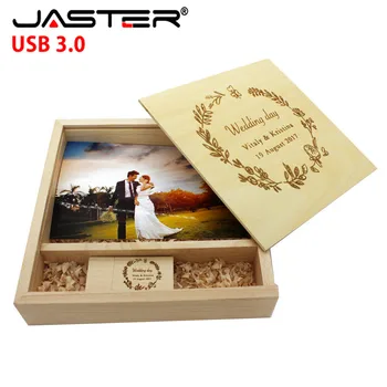JASTER USB 3.0 безплатно лого Maple Фотоалбум usb + кутия usb флаш памет 16 GB 32 GB Фотография Сватбен подарък 170*170*35 мм