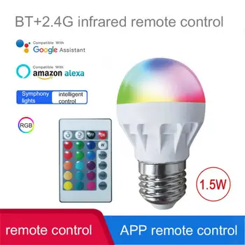 Умна лампа G4.5, с регулируема яркост 1,5 W E26 RGB LED с променящи се цветове, безжична лампа, която е съвместима с IOS / Android