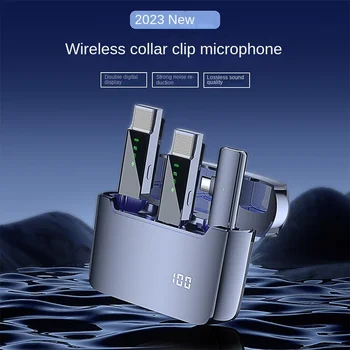 Двоен дигитален дисплей S16 безжичен петличный микрофон и един-на-две 2,4 G радио намаляване на шума петличный мобилен телефон на живо