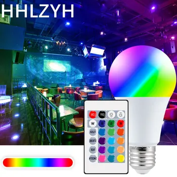 Led RGB Лампа E27 Smart Control Лампа С регулируема Яркост 5 W 10 W 15 W RGBW Led Лампа Цветна Промяна Лампа Led Лампада RGBW Бял Декор За Дома