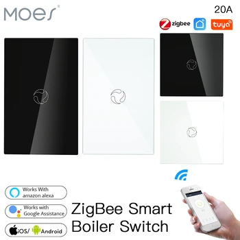 ZigBee Smart Boiler Switch Бойлер Smart Sasha APP Дистанционно управление Алекса Google Home Гласово управление Изисква hub стъклен плот
