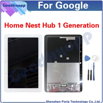 100% Тест AAA за Google Home Nest Хъб Подмяна на LCD дисплея 1 поколение със сензорен дисплей и цифров преобразувател в събирането на