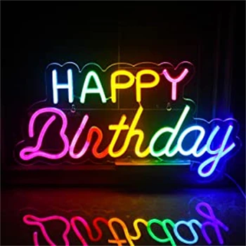 Ineonlife на поръчка честит рожден Ден, неонова реклама, парти, цветни led USB за украса на стени, бар, магазин, Rave Home, подарък за годишнина