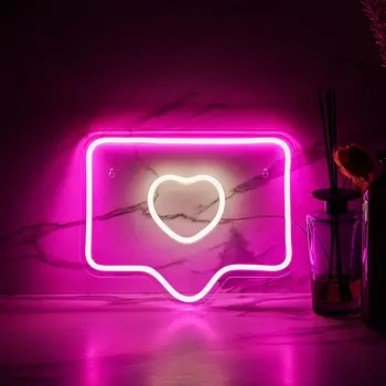 Неонова реклама във формата на сърце, led светлини, оферта, бар, светещ лампа, декорация, сватбена спалня, монтиран на стената неоновите лека нощ