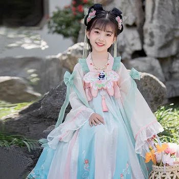 Новите китайски традиционната рокля Hanfu, дълга зелена пола, лято-пролет, моля, бродирани луксозен вечерен костюм 2023 година