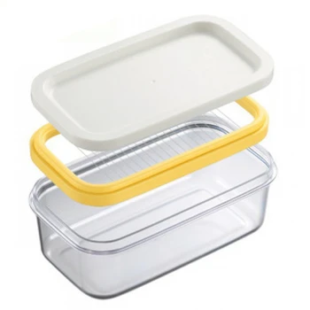 Кухненски преносима домашна кутия за масло, правоъгълен съд за хранене, херметично затворен за съхранение с капак (1 бр.)