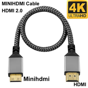 4K @ 60HZ Найлон Плитка HD Съвместим V2.0, HDMI, MINI HDMI Удължител MINIHDMI между штекерным кабел 1 м/1.5 М/2 M/3 M/5 M/10 m hdtv tv