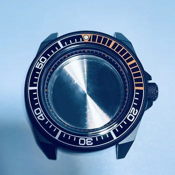 43,7 мм Отшлифованный Стоманена кутия за часовници е от Неръждаема Стомана с Пясъкоструйни Обработка на Корпус Часа в стил Самурай механизъм за NH35 NH36 Керамични Bezel За Часа