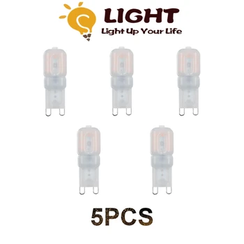 5 БР. Focos AC220V Led Супер Ярък Тела-Полилей G9 2,5 Watt Led Лампа С капак за PC Smd2835 Осветление за Всекидневната