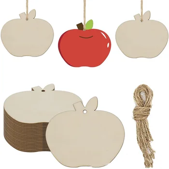 20 броя, дървени художествена колекция с фигура на ябълка, дървени изделия за декорация на дома ръчно изработени аксесоари за коледното парти за деня на благодарността 