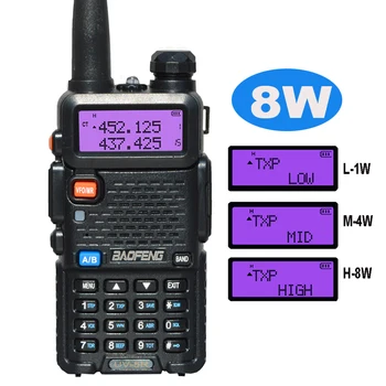 Baofeng Преносима радиостанция на Далечни разстояния UV-5R 8 W CB-Аматьорски 5 W УКВ Двухдиапазонное радио BF UV5R Walki Talki Двустранно Радио