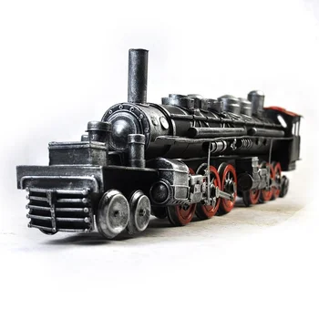 Метални изделия ретро модел влакове от ковано желязо мебели за дома, креативни подаръци, украса на бара кафене 204109