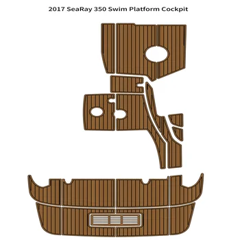 2017 Sea Ray 350, платформа за плуване, кокпит, подложка за лодки, EVA пяна, палубни настилка от изкуствена тиково дърво