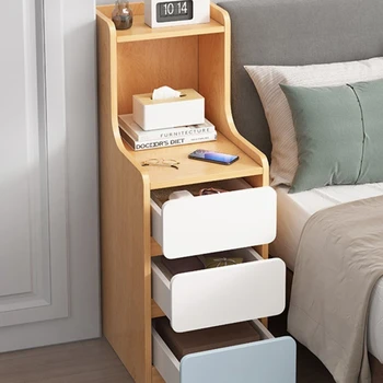 Малка странична масичка, прост, модерен малък ультраузкий шкафче, просто малка странична мини-шкаф за съхранение, рафтове за съхранение в наета стая