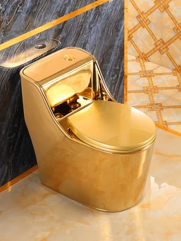Нов златен тоалетна чиния керамичен семеен хотел вила разкошен златен тоалетна чиния за спестяване на обикновена вода