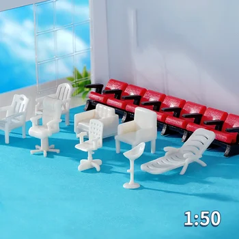 Направи си сам Събраният Пясък Маса Материали Мащаб 1:50 Миниатюрни Столове Модел на Вътрешно Оформление на Дома Сцена Комплекти за Диорами 3 бр./лот