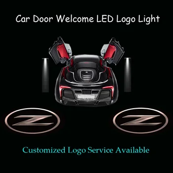 2 елемента Твърди Z 3D Лого LED Вратата на Колата Добре Дошли Светлина, Сянка, Призрак Прожектор Лазерен Проектор за FairladyZ33 Z34 Z 350Z 370Z