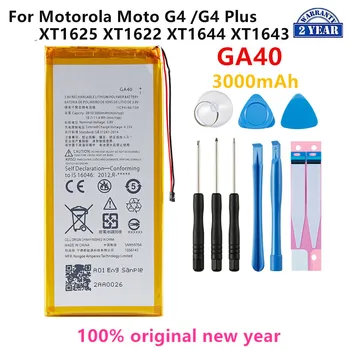 100% Оригинална батерия GA40 3000 ма за Motorola Moto G4/G4 Plus XT1625 XT1622 XT1644 XT1643 батерии за мобилни телефони + инструменти