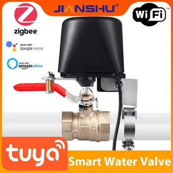 Jianshu Sasha Zigbee Ирригационный умен воден клапан с връзката Wi-Fi електромагнитен клапан за Газ има автоматична система за поливане на Работа с Алекса