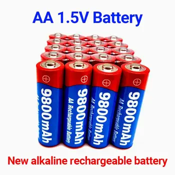 Piles alcalines rechargeables 1.5 V AA 9800mAh pour jouets Mp3 lumière Led 2 à лот, nouveauté