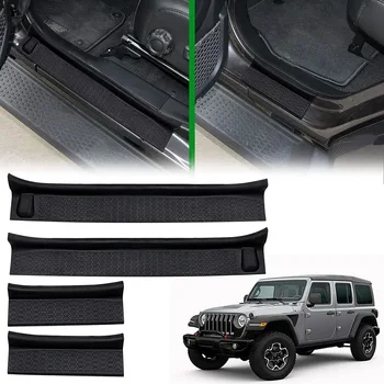Защитни облицовки на прагове за Jeep Wrangler JL 2018-2022 година на издаване и аксесоари Jeep Gladiator JT 2020-2022 година на издаване, черен