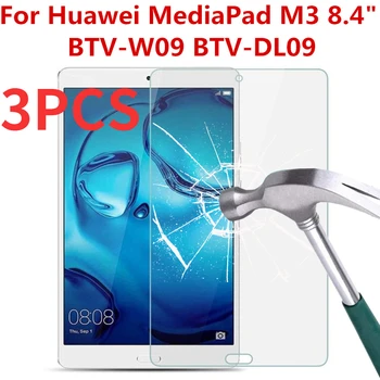 3ШТ Протектор на Екрана на Таблета От Закалено Стъкло За Huawei MediaPad M3 8,4 Инча BTV-W09 DL09 Срещу Пръстови Отпечатъци Прозрачен Защитен Филм