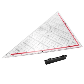 Линия за изрисуване на триъгълници Мултифункционална линия за рисуване с писалка Транспортир измервателна линия канцеларски материали