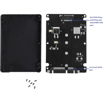 M. 2 NGFF за 2,5-инчов SSD диск SATA /адаптер MSATA за SATA (ключ B адаптер за PC M2 + настолна изход M NGFF)