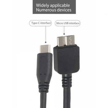USB кабел-C-Micro USB, USB 3.0 Type C-Micro-B (Микро-USB) черен на цвят, 25 см. за WD My Passport