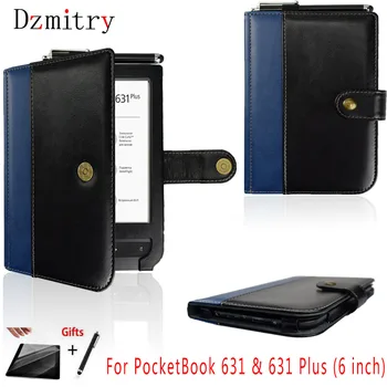 Калъф-за награда от изкуствена кожа за електронни книги Pocketbook 631 Touch HD и 631 Plus 6-инчов ereader Touch HD 2 Защитен калъф + фолио + дръжка