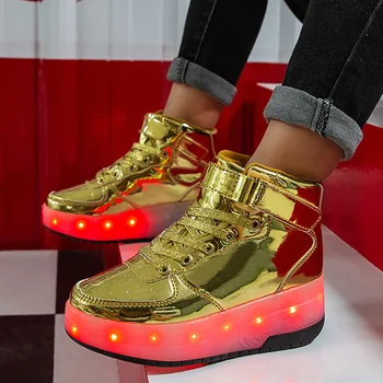 Ролери детски Обувки спортни модни ежедневни обувки подаръци играчки за момчета и момичета с подсветка, 2 колела, обувки за кънки, светещ обувки