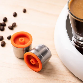 Многократно кафе филтър за Illy Година 3.2 от неръждаема стомана, множество кафе капсула, чаша-пад със силиконова капачка за капсули Illy
