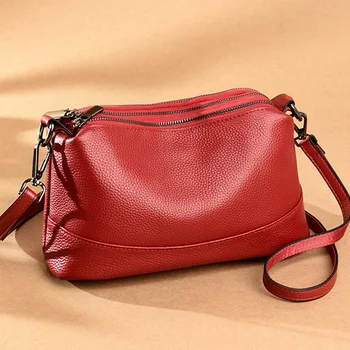 Чанта от 100% естествена кожа, дамски чанти, дизайнерска дамска чанта за през рамото от мека телешка кожа, 2023, модерна и луксозна дамска чанта-тоут