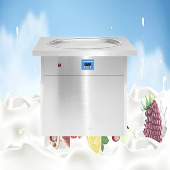 Китай цена на Едро Машина за производство на крем за печено сладолед в тайландски стил с фиксиран охлаждаемым чекмедже, машина за производство на печени сладолед с едно чекмедже