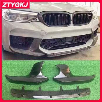 М стил въглеродни влакна Материал на предната броня Престилки Устните сплитери за BMW M5 F90 Тунинг 2017-2020