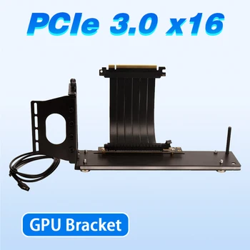 Удължител на Видеокартата Странично PCI-E 3.0 x16 С Външна Подсветка 5 В RGB Вертикална Поставка Комплект PCIE 16x Вертикално монтиране на Стена