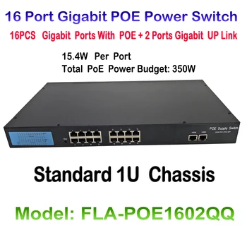 16 портове 10/100/1000 М Fast Ethernet Switch PoE комутатор IEEE 802.3 af Plus 2ch 1000 М UP Линк 16CH Switch POE За IP камери POE Onvif