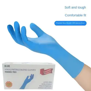 100 бр. нитриловые гумени ръкавици от PVC нитриловой смес, дебели ръкавици за кухня за еднократна употреба за домакински ръкавици за миене на съдове