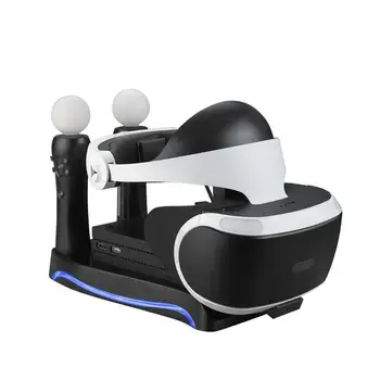4 В 1 зарядно устройство за PS4 VR, поставка за дисплея, зарядно, зарядно устройство, led витрина за Sony Playstation Move, слушалки PS VR PSVR